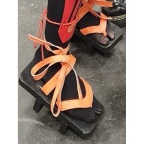 Naganohara Yoimiya Genshin Impact Anime Cosplay Shoes sz 37 black wood - Picture 3 of 5
